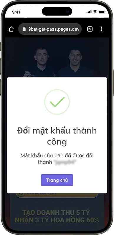 Bước 6: Lấy mật khẩu đăng nhập vào thay đổi